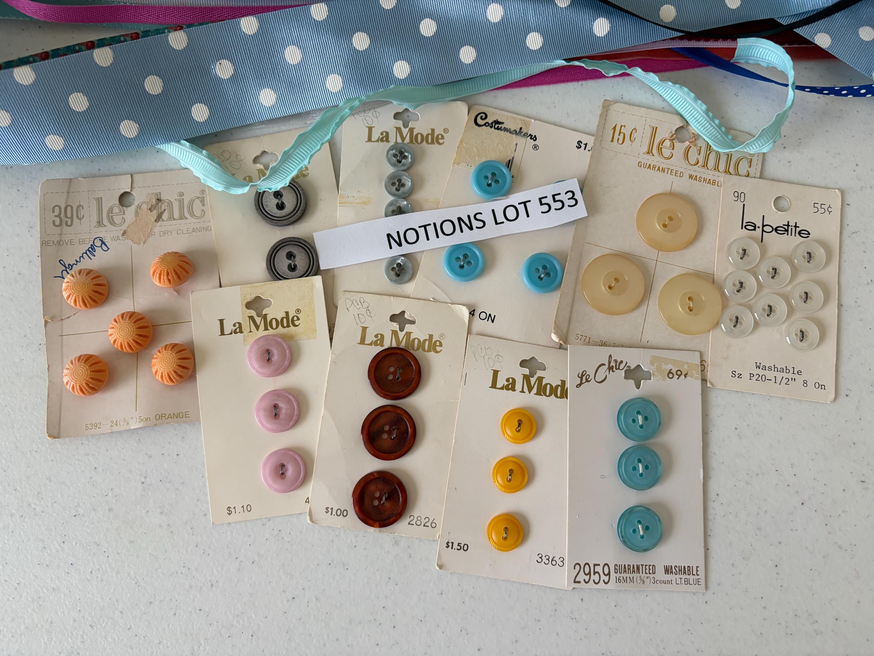 Buttons With Ribbons Vintage Ribbons, Buttons, Notions Lot 553 - Etsy