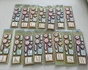 Dimensional Stickers Alphabet, Decorative, CHOICE of Letters, Pooch and Sweetheart, Scrapbooking, Card Making, Journals, NIP