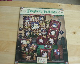 Vintage 1997 Frosty Folks, by Debbie Mumm, Winter Quilting Projects, Snowmen, Quilt, Applique