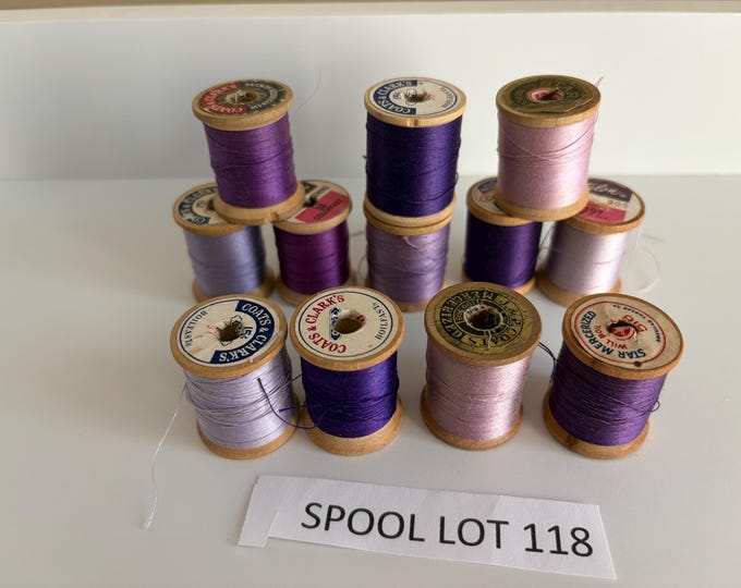 12 Wooden Thread Spools With Thread, Shades of Blue, Spool Lot 118 - Etsy