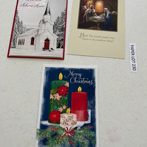 12 Mixed Christmas Card Pack, Used, Fronts Only, Snowmen, Nativity, Santa, Shepherds, Wise Men, Animals Journals, Ephemera, Paper Lot 230 image 2