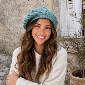 Modello PDF per berretto lavorato a maglia / Modello per berretto morbido lavorato a maglia / Modello per cappello da donna con texture / Berretto in filato DK / Modello per berretto lavorato a maglia