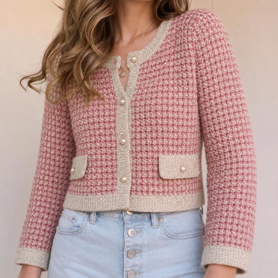 Women's Textured Cardigan Knitting Pattern PDF | Knit Jacket Pattern | Ladies Buttoned Cardigan Knitwear Pattern | Textured Knit Cardigan