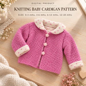 Baby Lined Jacket Knitting Pattern | Hooded Baby Cardigan Pattern | Fair Isle Baby Jacket | Knitting Pattern PDF | Baby Knitwear Pattern