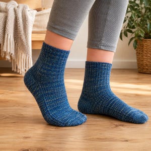 Mönster för stickade sockor i PDF-format | Mönster för stickade sockor | Mönster för mysiga ribbade sockor | Stickmönster för vuxna sockor | Mönster för handgjorda sockor