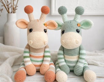 Patrón de jirafa a crochet en PDF / Patrón de juguete amigurumi de jirafa / Patrón de peluche a crochet / Patrón de animal de peluche DIY / Ideal para principiantes