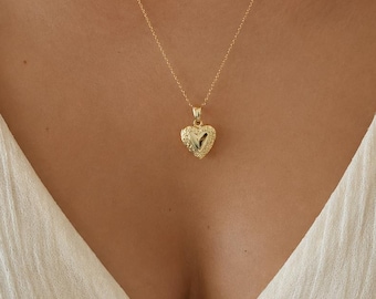 18K gold Heart Locket Necklace Gold Jewelry Picture Locket Customized Personalized Waterproof Gold Necklace Birthday Anniversary Gift Her