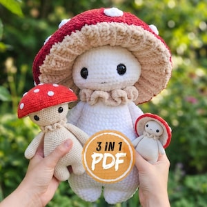 Mushroom Guy Crochet Pattern PDF | Amigurumi Plush Toy, Beginner Friendly, Low Sew (Digital Download)