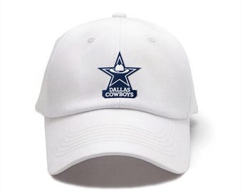 Chapeau papa en denim brodé unisexe Dallas Cowboys, casquette réglable en métal avec boucle en métal 100 % coton denim de qualité supérieure, chapeau de soleil d'extérieur durable