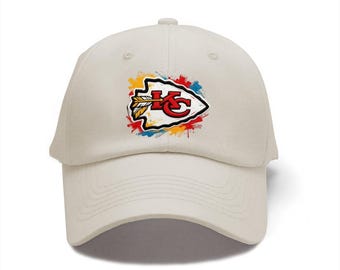 Casquette légère et durable avec logo brodé Kansas City Chiefs, casquette de baseball réglable en denim de coton, cadeau de vêtement de fan parfait pour lui