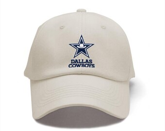 Casquette en denim de coton avec logo de l'équipe de cowboys brodés, chapeau de soleil léger à fermeture réglable en métal, casquette de baseball unisexe à usage quotidien
