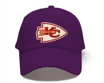Casquette brodée des Chiefs de Kansas City en coton de qualité supérieure, casquette de baseball réglable en métal réglable en denim unis, casquette de baseball unisexe pour sports de voyage et de soleil