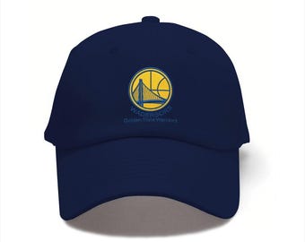 Casquette en denim unie brodée avec logo Warriors, Casquette de baseball réglable en denim de pur coton, Taille unique Casquette décontractée unisexe