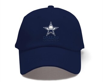 Casquette de baseball en denim brodée sur le devant des Dallas Cowboys, chapeau de soleil réglable avec sangle en métal 100 % coton, chapeau de sport unisexe décontracté pour tous les jours