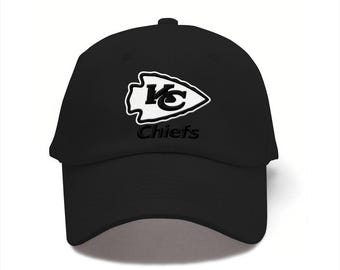 Casquette de baseball brodée Kansas City Chiefs en denim de couleur unie, casquette à bouton-pression en métal pur coton, chapeau cadeau pour fan de sports de plein air de coupe universelle