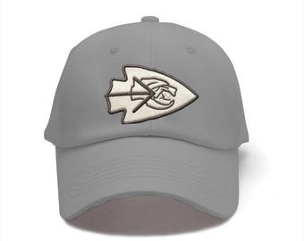 Casquette de baseball en denim Kansas City Chiefs brodée sur le devant, chapeau de soleil réglable avec sangle en métal 100 % coton, chapeau de sport unisexe streetwear de tous les jours