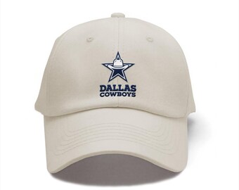 Casquette de baseball en denim brodée sur le devant des Dallas Cowboys, chapeau de soleil réglable avec sangle en métal 100 % coton, chapeau de sport unisexe décontracté pour tous les jours