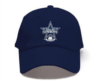 Casquette de baseball brodée en denim de couleur unie Dallas Cowboys, casquette à bouton-pression en métal 100 % coton, chapeau cadeau pour fan décontracté d'extérieur, coupe universelle