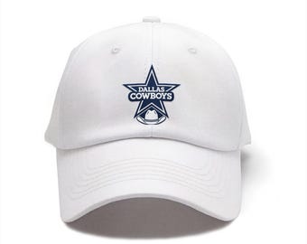 Solid Color Denim Dallas Cowboys Embroidered Baseball Hat, 100% Cotton Metal Snap Back Cap, Universal Fit Outdoor Casual Fan Gift Hat