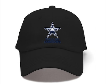Casquette en denim de coton avec logo de l'équipe de cowboys brodés, chapeau de soleil léger à fermeture réglable en métal, casquette de baseball unisexe à usage quotidien