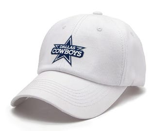Casquette en denim unie brodée avec logo Dallas Cowboys, Casquette entièrement réglable en coton denim, légère et durable, taille unique Homme Femme Casquette de soleil