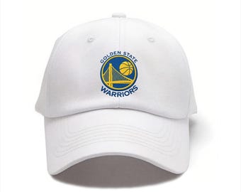 Casquette de baseball en coton brodé Golden State Warriors, casquette en denim à bouton-pression en métal, chapeau cadeau de ventilateur léger et durable pour homme femme
