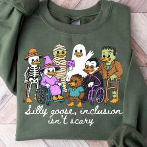 Inclusion isn’t scary png | sped halloween png | slp halloween | special education| disability pride | teacher halloween | spooky goose png