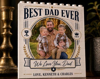 PERSONALISIERBARES Ziegelsteinpuzzle, ANPASSBAR Der beste Vater aller Zeiten Fotoblöcke, personalisiertes Familienandenkengeschenk für Vatertag Geburtstagsgeschenk