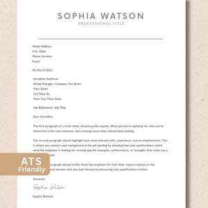 Modern Canva Cover Letter Template: Professional, Editable CV (Digital Download)