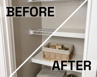 Custom Wire Shelf Liner | Plastic Shelf Cover, Any Size | Wire Shelving Insert for Pantry, Closet, Garage, Kitchen | White