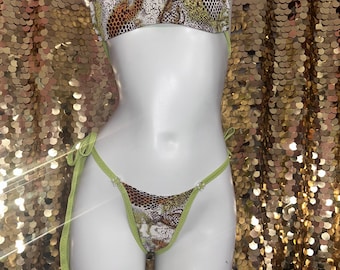 Snake skin print bikini set