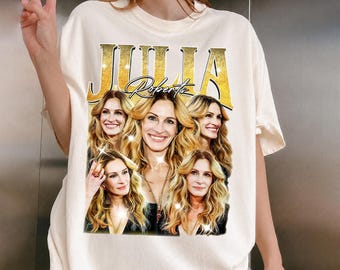 Julia Roberts Bootleg Collage T-Shirt, 90s Retro Movie Fan Apparel