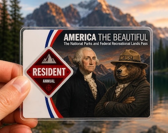 Resist Bear Pass Sleeve, Funny National Park Holder, America the Beautiful Annual Pass Protector