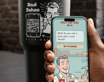 Dad Jokes QR Code Tumbler, Interactive Stainless Steel Travel Cup