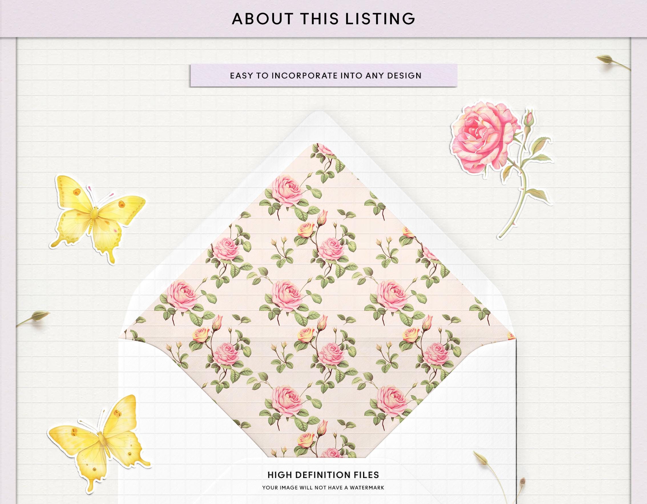 Watercolor Pink Roses Digital Paper Pack, Spring Floral Seamless ...