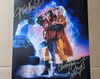 Michael J. Fox & Christopher Lloyd "Back to The Future" signed 8x10 photograph