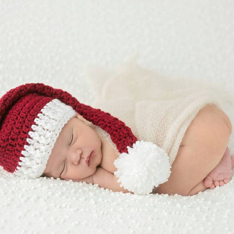 Crochet Santa Hat Pattern, Baby Santa Pattern, Baby Santa Hat Pattern, Elf Hat Pattern, Crochet Pattern, Crochet Christmas Pattern image 1