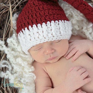 Crochet Santa Hat Pattern, Baby Santa Pattern, Baby Santa Hat Pattern, Elf Hat Pattern, Crochet Pattern, Crochet Christmas Pattern image 3