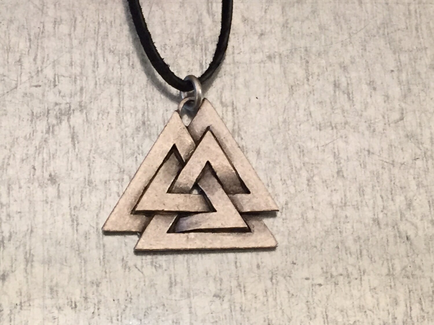 Valknut Necklace Three Interlocked Triangles Mjölnir Hammer | Etsy