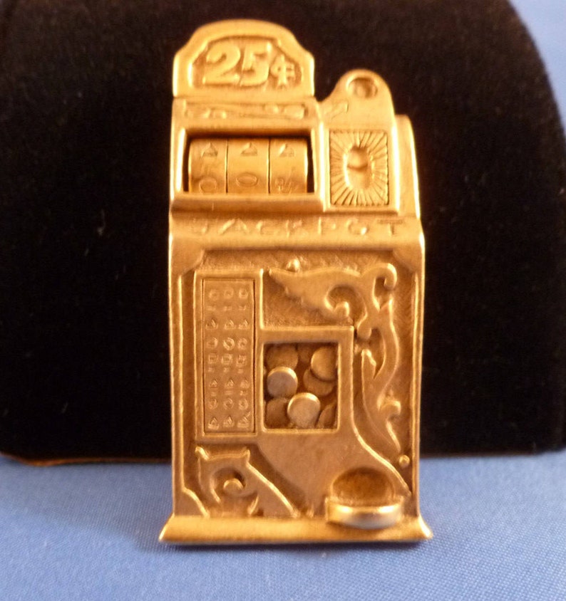 Brooch gold Slot machine jewelry gambler gambling womans gift Etsy