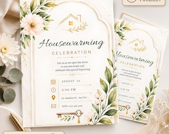Editable Housewarming Invitation Template Modern Minimalist New Home Party Invite House Warming Invitation Open House Invitation Canva