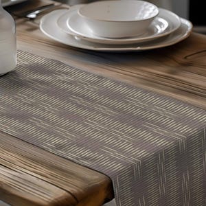 Cattail Crossing Table Runner: Modern Rustic Taupe