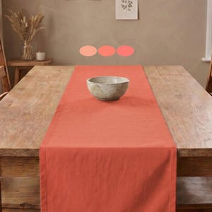 Peach & Coral Cotton Table Runner, Placemats, and Napkins