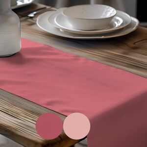Blush Pink Cotton Table Runner, Placemats, & Napkins