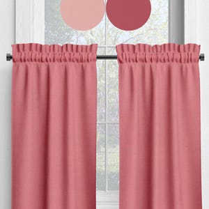 Blush Pink Cotton Cafe Curtains: Custom Size