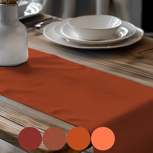 Orange Cotton Table Runner, Placemats, & Napkins