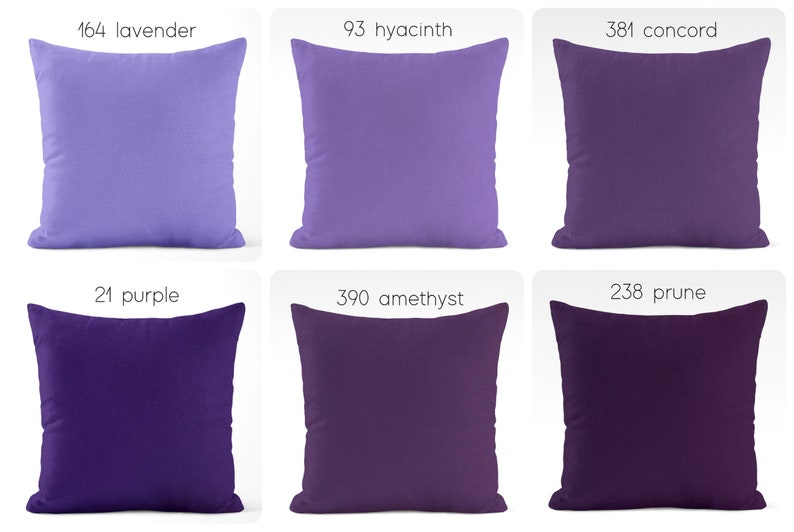 Solid Purple Pillow Covers Lavender to Dark Eggplant USA Etsy