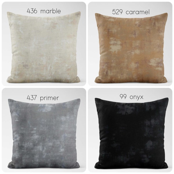 Abstract Grunge Pillow Covers Cream Tan Gray Black USA Handmade Decorative Modern Contemporary Decor Square Lumbar Pillows