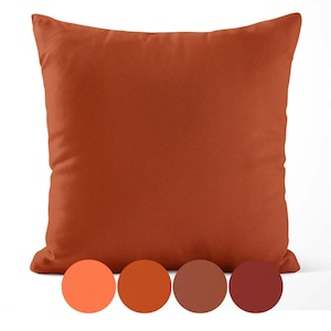 Orange Cotton Pillow Cover: Rust & Cinnamon