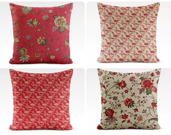 Floral Pillow Covers Bonheur de Jour Collection | USA Handmade |  Decorative French Country Farmhouse Décor, Square Lumbar Pillows